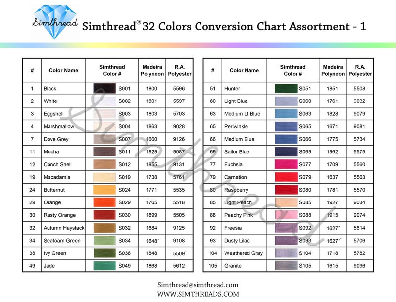 Simthread 32 Madeira Colors Polyester Embroidery Machine Thread Kit 500M (550Y) Similar to Madeira Robinson-Anton Colors - Assorted Color 1 - Image 5